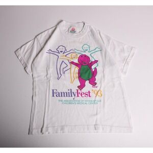 Vintage 1993 Barney Family Fest T-Shirt Kids Large Minneapolis Childrens Center